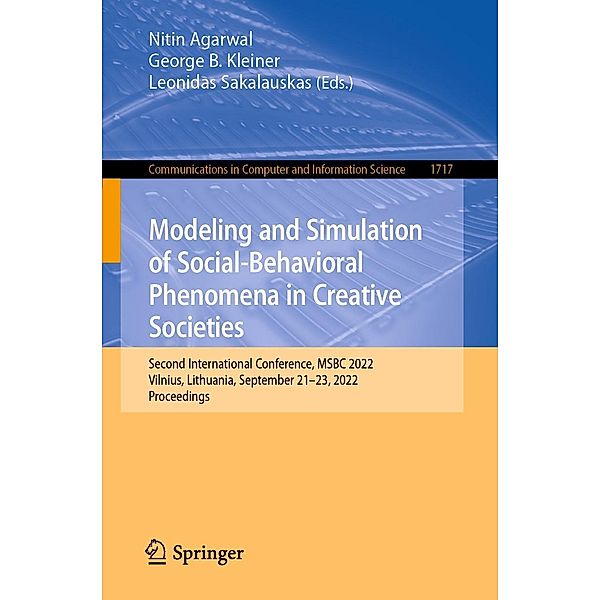 Modeling and Simulation of Social-Behavioral Phenomena in Creative Societies / Communications in Computer and Information Science Bd.1717