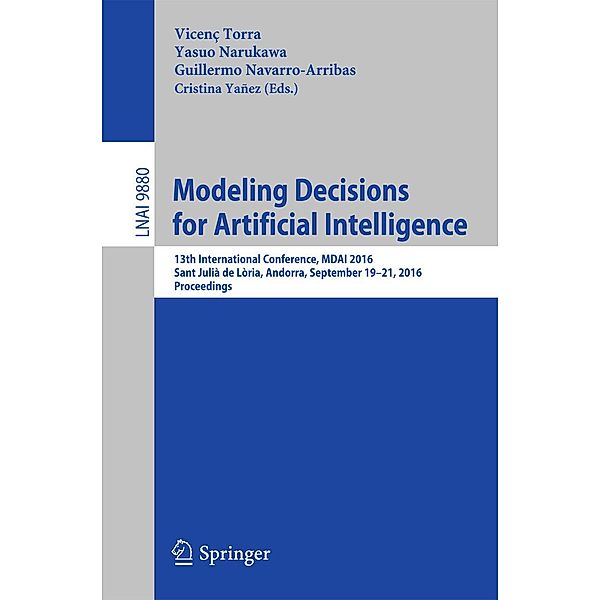 Modeling Decisions for Artificial Intelligence / Lecture Notes in Computer Science Bd.9880