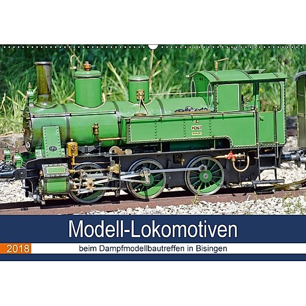 Modell-Lokomotiven beim Dampfmodellbautreffen in Bisingen (Wandkalender 2018 DIN A2 quer), Geiger Günther