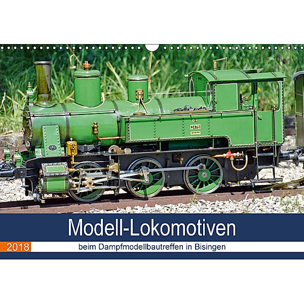 Modell-Lokomotiven beim Dampfmodellbautreffen in Bisingen (Wandkalender 2018 DIN A3 quer), Geiger Günther