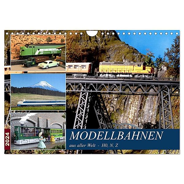 Modellbahnen aus aller Welt - H0, N, Z (Wandkalender 2024 DIN A4 quer), CALVENDO Monatskalender, Klaus-Peter Huschka