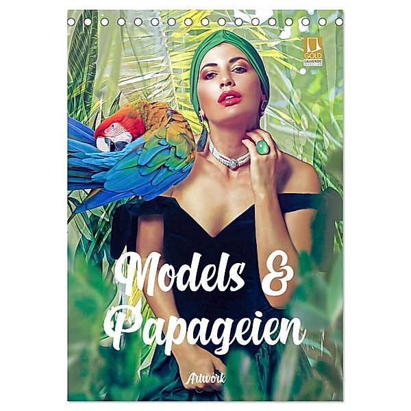 Models und Papageien - Artwork (Tischkalender 2024 DIN A5 hoch), CALVENDO Monatskalender, Liselotte Brunner-Klaus