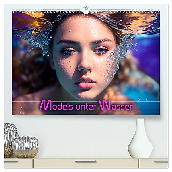 Models unter Wasser (hochwertiger Premium Wandkalender 2024 DIN A2 quer), Kunstdruck in Hochglanz, Calvendo, Renate Utz