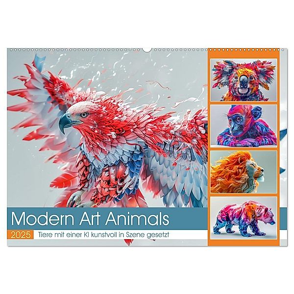 Modern Art Animals (Wandkalender 2025 DIN A2 quer), CALVENDO Monatskalender, Calvendo, Steffen Gierok-Latniak