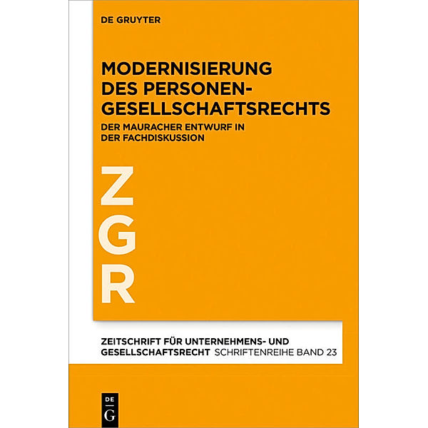 Modernisierung des Personengesellschaftsrechts