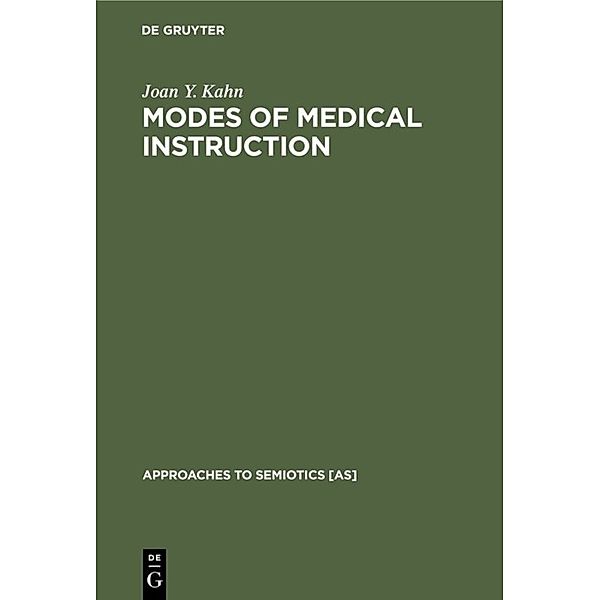 Modes of Medical Instruction, Joan Y. Kahn