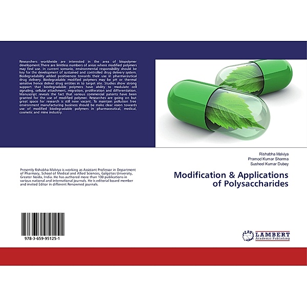 Modification & Applications of Polysaccharides, Rishabha Malviya, Pramod Kumar Sharma, Susheel Kumar Dubey