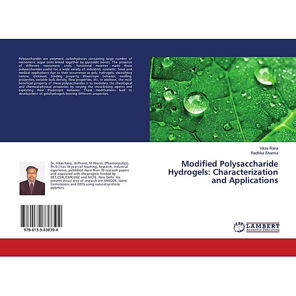 Modified Polysaccharide Hydrogels: Characterization and Applications, VIKAS RANA, Radhika Sharma