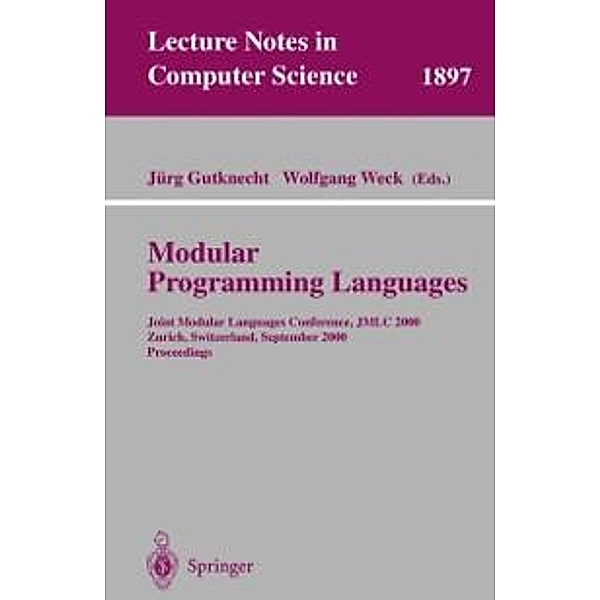 Modular Programming Languages / Lecture Notes in Computer Science Bd.1897