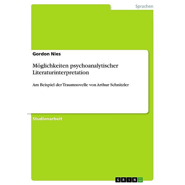 Möglichkeiten psychoanalytischer Literaturinterpretation, Gordon Nies