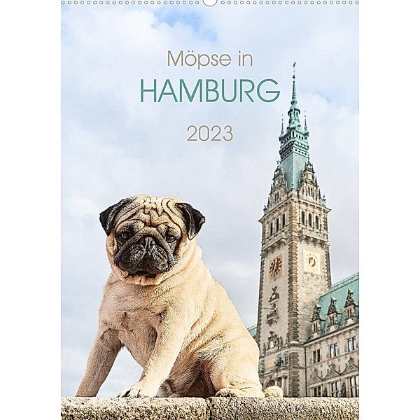Möpse in Hamburg (Wandkalender 2023 DIN A2 hoch), Ole und Julia Dodeck