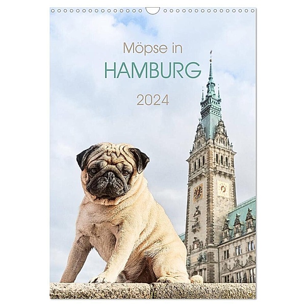 Möpse in Hamburg (Wandkalender 2024 DIN A3 hoch), CALVENDO Monatskalender, Ole und Julia Dodeck