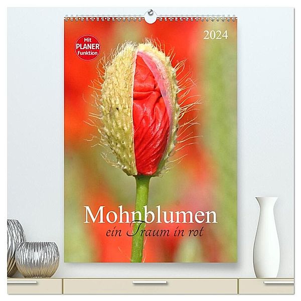 Mohnblumen-ein Traum in rot (hochwertiger Premium Wandkalender 2024 DIN A2 hoch), Kunstdruck in Hochglanz, Schnellewelten