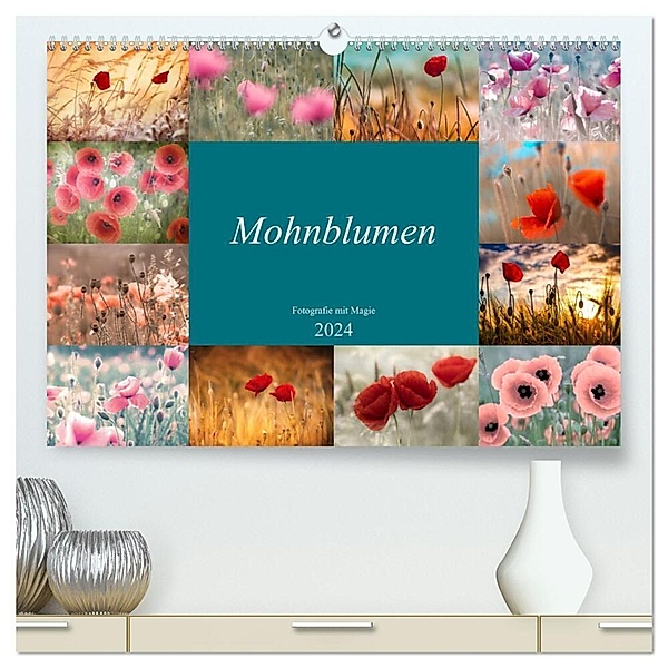Mohnblumen - Fotografie mit Magie (hochwertiger Premium Wandkalender 2024 DIN A2 quer), Kunstdruck in Hochglanz, Julia Delgado