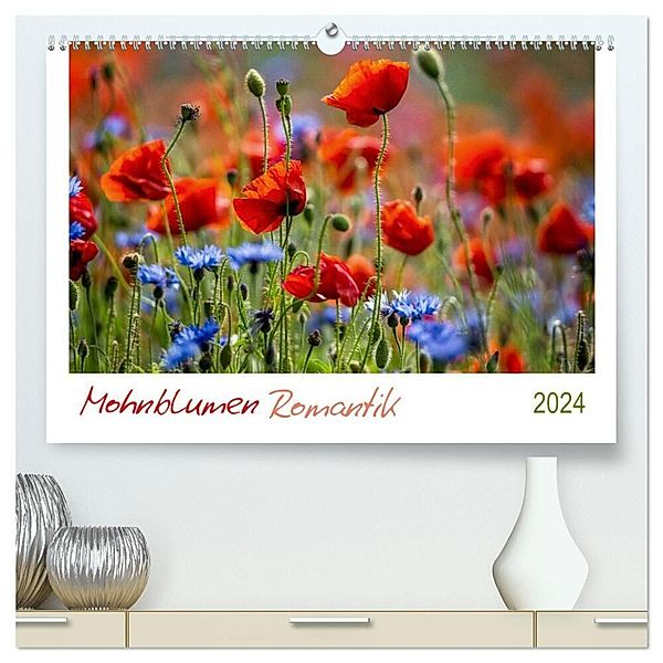 Mohnblumen Romantik (hochwertiger Premium Wandkalender 2024 DIN A2 quer), Kunstdruck in Hochglanz, Linda Geisdorf