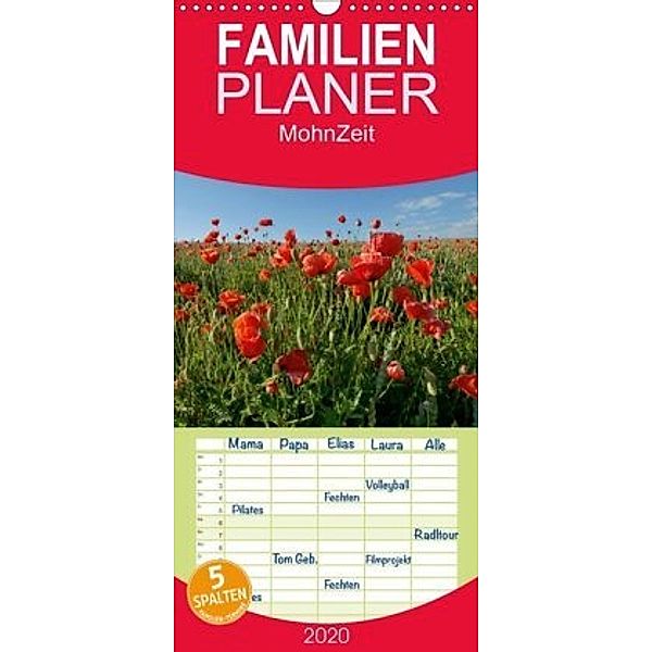 MohnZeit - Familienplaner hoch (Wandkalender 2020 , 21 cm x 45 cm, hoch), Steffen Gierok