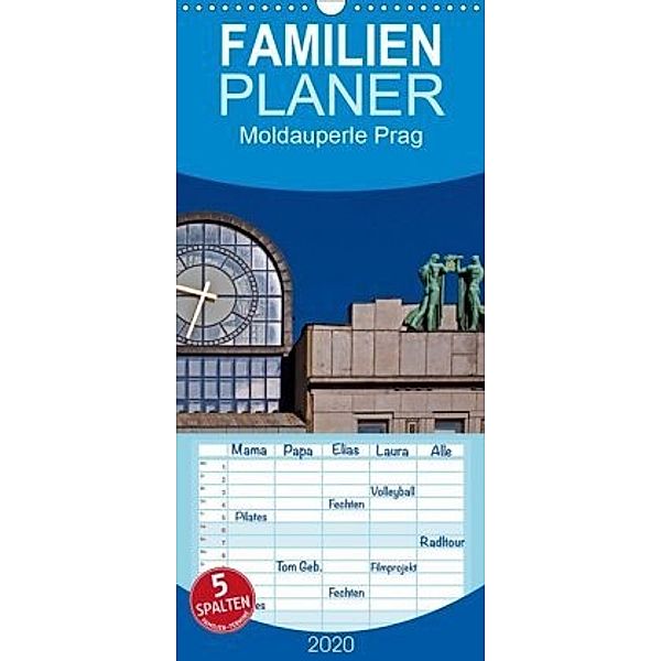 Moldauperle Prag - Familienplaner hoch (Wandkalender 2020 , 21 cm x 45 cm, hoch), U. Boettcher