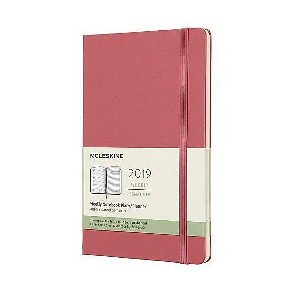 Moleskine 12 Monate Notizkalender 2019, L/A5, Hard Cover, Altrosa