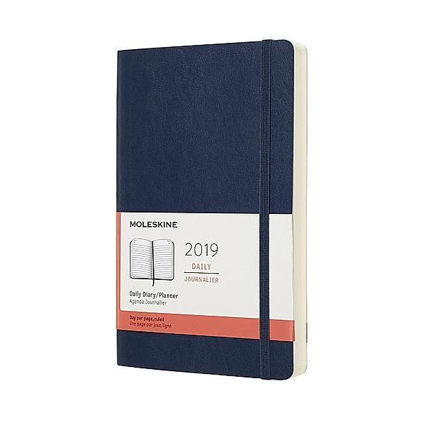 Moleskine 12 Monate Tageskalender 2019, L/A5, Soft Cover, Saphir