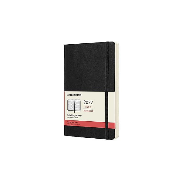 Moleskine 12 Monate Tageskalender 2022 Large/A5, Schwarz