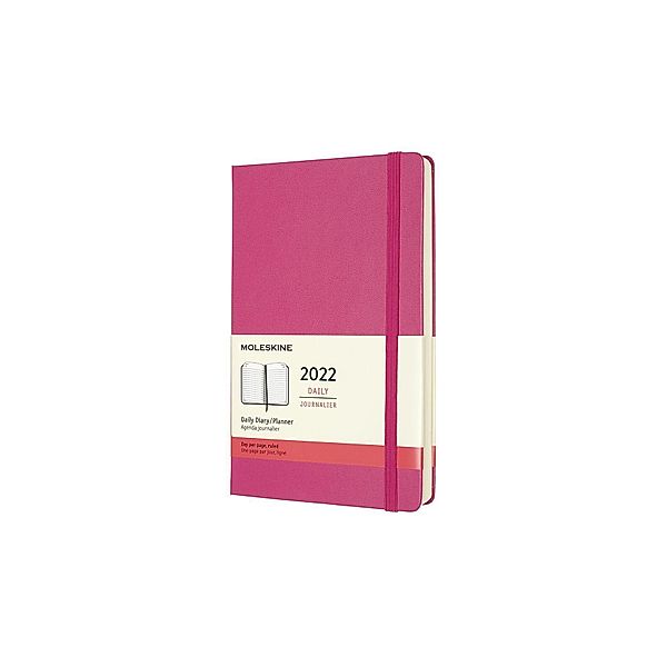 Moleskine 12 Monate Tageskalender 2022 Large/A5, Bougainville Pink