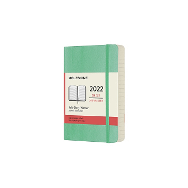 Moleskine 12 Monate Tageskalender 2022 Pocket/A6, Eisgrün