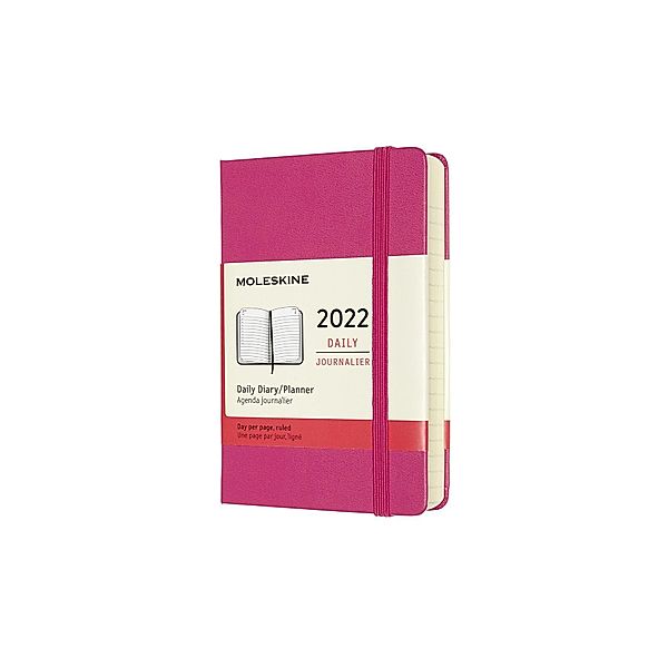 Moleskine 12 Monate Tageskalender 2022 Pocket/A6, Bougainville Pink