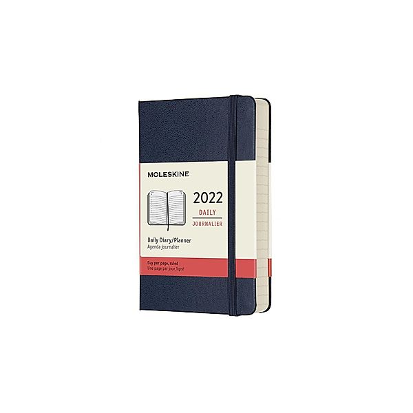 Moleskine 12 Monate Tageskalender 2022 Pocket/A6, Saphir