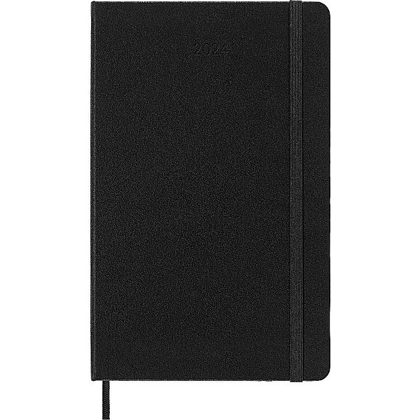 Moleskine 12 Monate Tageskalender 2024, Large/A5, Schwarz