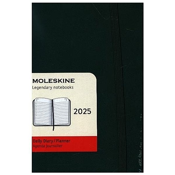 Moleskine 12 Monate Tageskalender 2025, Pocket/A6