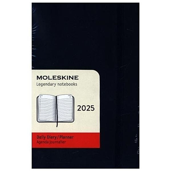 Moleskine 12 Monate Tageskalender 2025, Pocket/A6