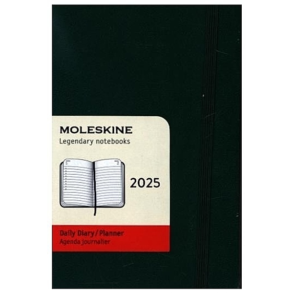 Moleskine 12 Monate Tageskalender 2025, Pocket/A6