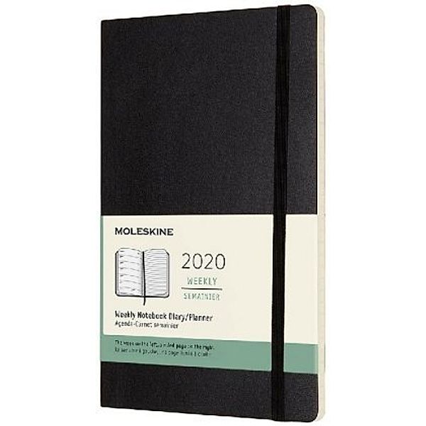 Moleskine 12 Monate Wochen Notizkalender 2020 Large/A5, Schwarz