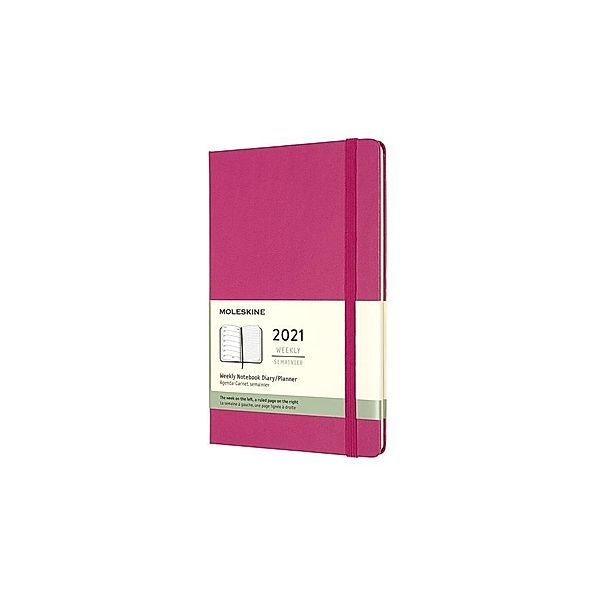 Moleskine 12 Monate Wochen Notizkalender 2021 Large/A5, Bougainville Rosa