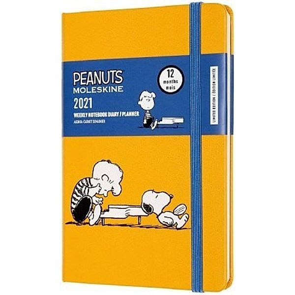 Moleskine 12 Monate Wochen Notizkalender 2021 Pocket/A6, Peanuts, Piano