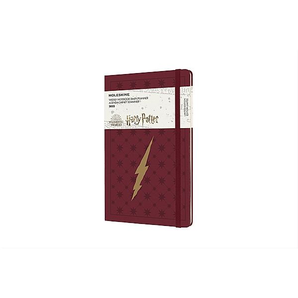 Moleskine 12 Monate Wochen Notizkalender 2022 - Harry Potter, Large/A5, Bordeaux Rot