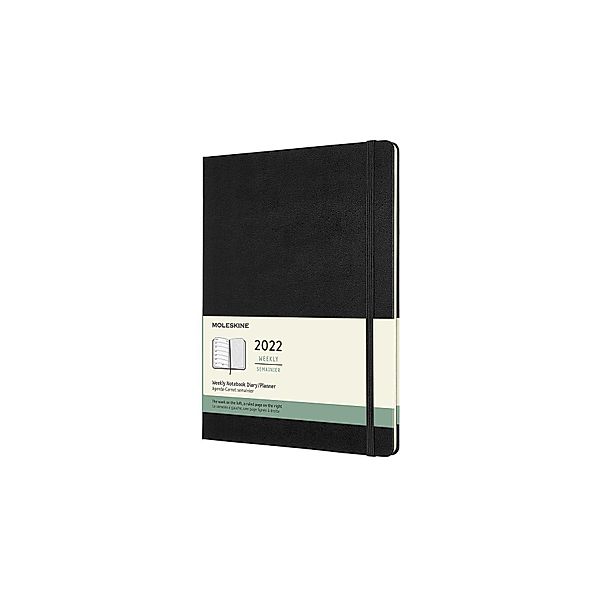 Moleskine 12 Monate Wochen Notizkalender 2022 XL, Schwarz