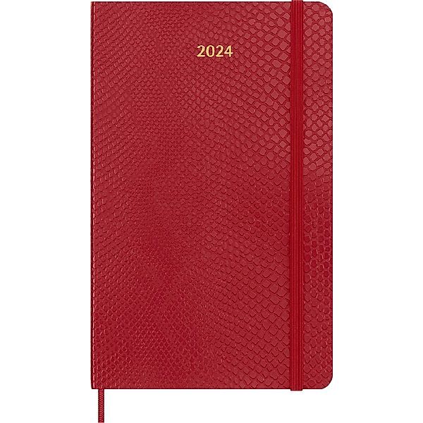 Moleskine 12 Monate Wochen Notizkalender 2024 - Precious & Ethical, Large/A5, Boa Rot