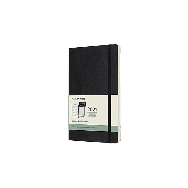 Moleskine 12 Monate Wochen Notizkalender Deutsch 2021 Large/A5, Schwarz