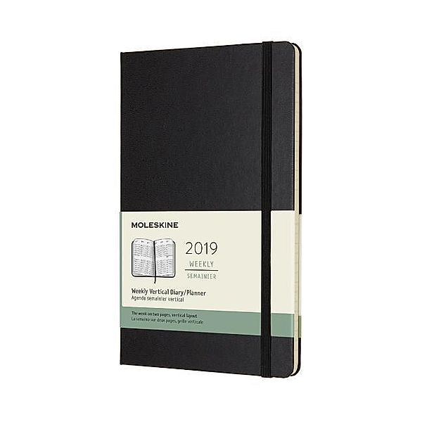 Moleskine 12 Monate Wochenkalender 2019, Large/A5, Vertikal, Hard Cover, Schwarz