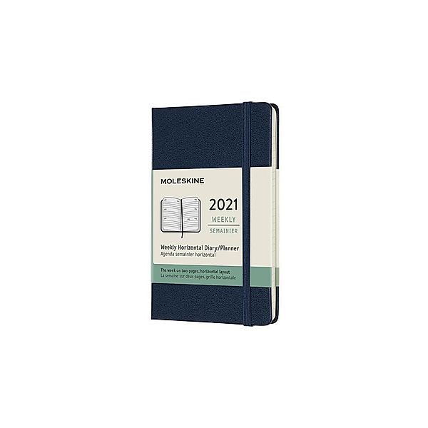 Moleskine 12 Monate Wochenkalender 2021 Pocket/A6, Saphir