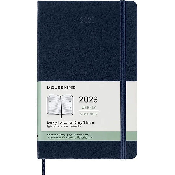 Moleskine 12 Monate Wochenkalender 2023, Large/A5, Saphir