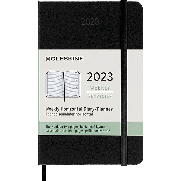 Moleskine 12 Monate Wochenkalender 2023, Pocket/A6, Schwarz