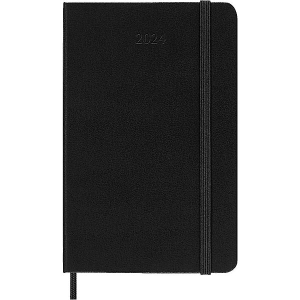 Moleskine 12 Monate Wochenkalender 2024, Pocket/A6, Schwarz