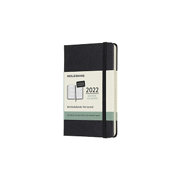 Moleskine 12 Monate Wochenkalender Deutsch 2022 Pocket/A6, Schwarz