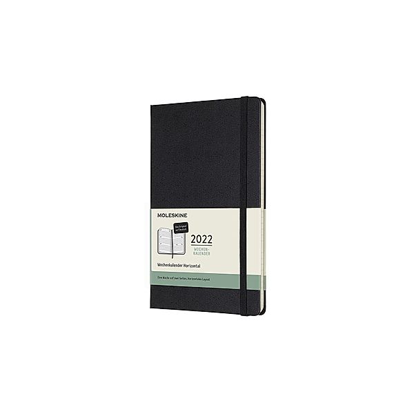 Moleskine 12 Monate Wochenkalender Deutsch 2022 Large/A5, Schwarz