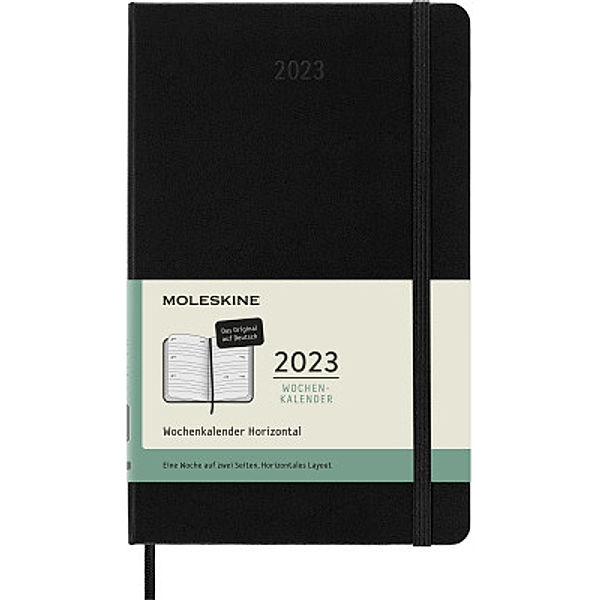 Moleskine 12 Monate Wochenkalender Deutsch 2023, Large/A5, Schwarz