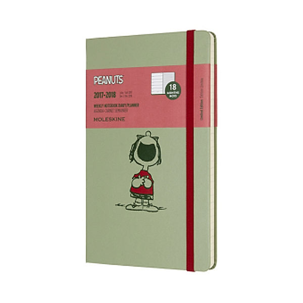 Moleskine 18 Monate Peanuts Wochen Notizkalender 2018, L/A5, Hard Cover, Grün, Moleskine