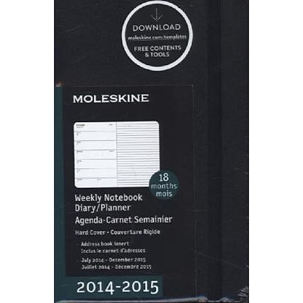Moleskine 18 Monate Pocket Schwarz 2014/2015