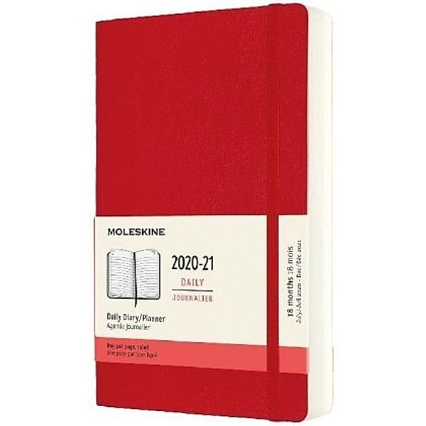 Moleskine 18 Monate Tageskalender 2020/2021 Large/A5, Scharlachrot